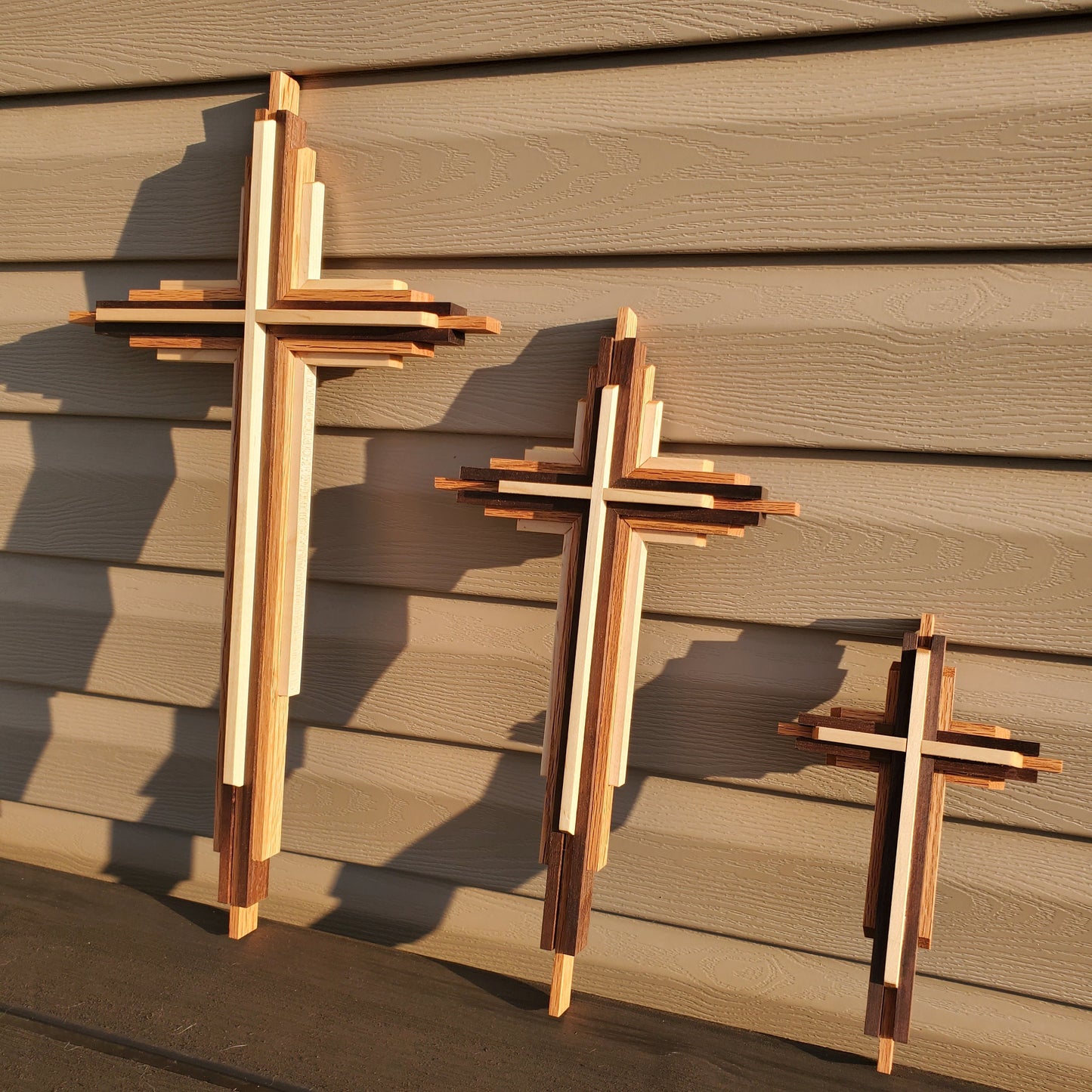 20" Layered Cross | Wall Cross | Hardwood Cross | Wooden Cross | Handmade Cross | Church Cross | Walnut | Maple | Oak | Housewarming Gift