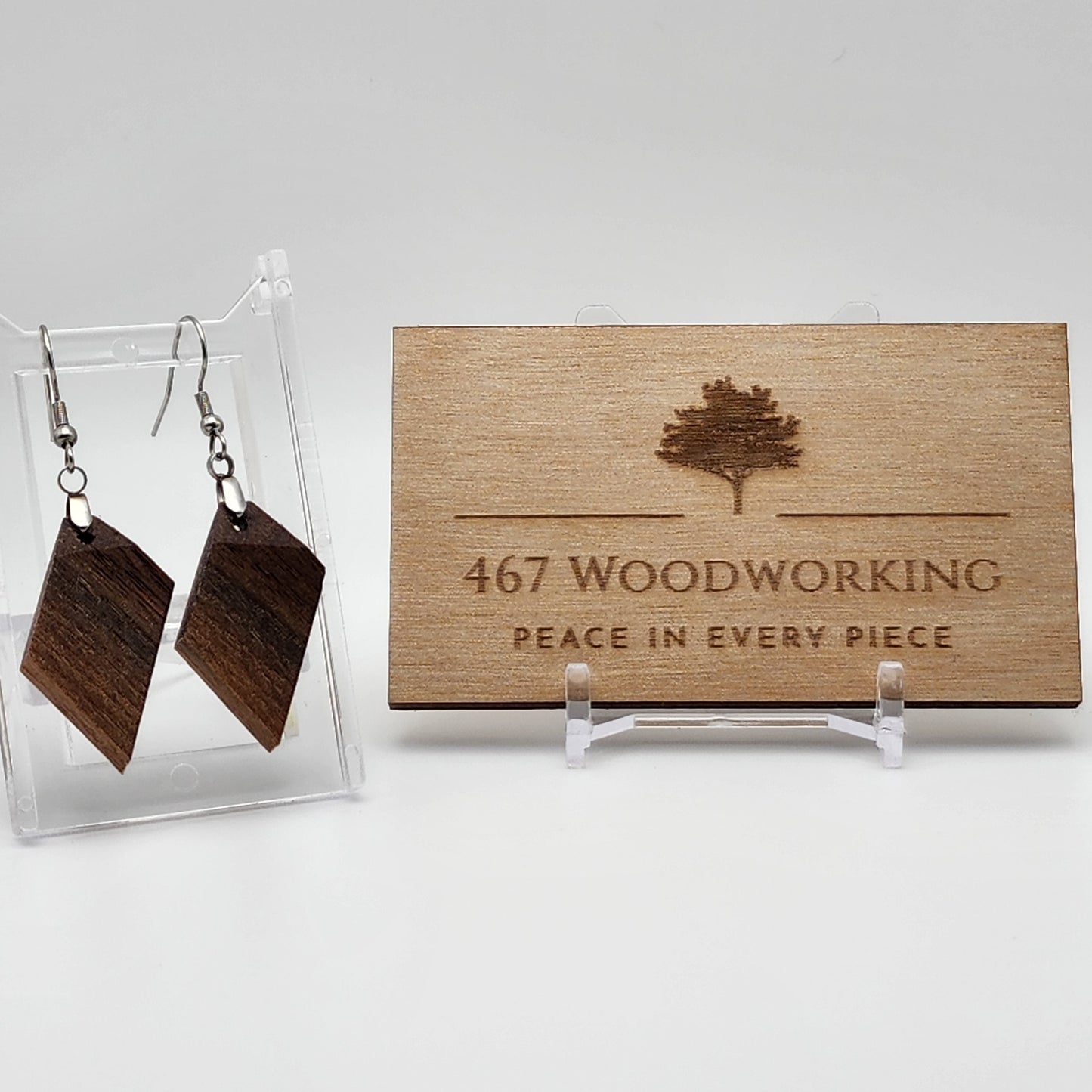 Walnut Earrings | Wood Earrings | Artisan Jewelry | Handmade Jewelry | Dangle Earrings | Upcycled Jewelry