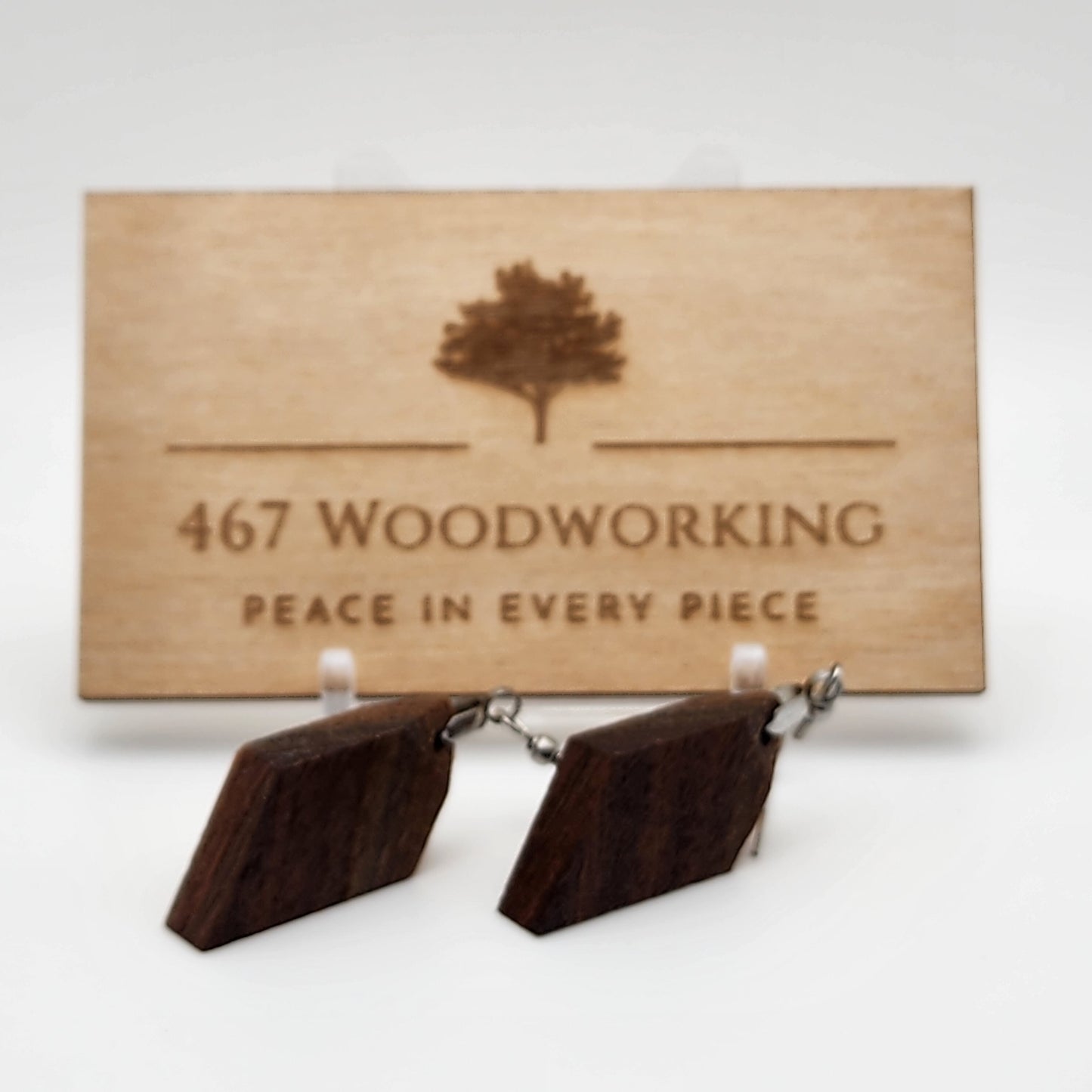 Walnut Earrings | Wood Earrings | Artisan Jewelry | Handmade Jewelry | Dangle Earrings | Upcycled Jewelry