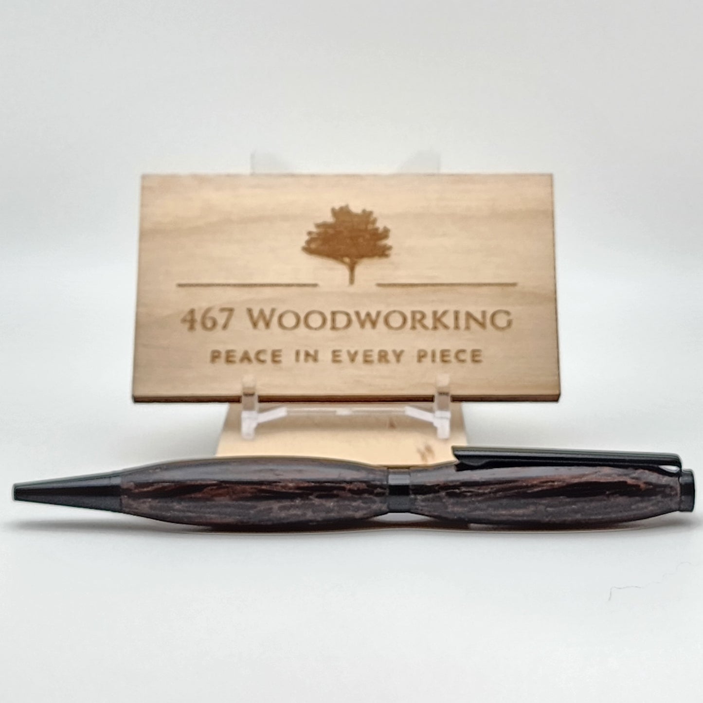 Slimline Wenge & Black Enamel Pen | Artisan Pen | Handmade Pen | Exotic Hardwood Pen