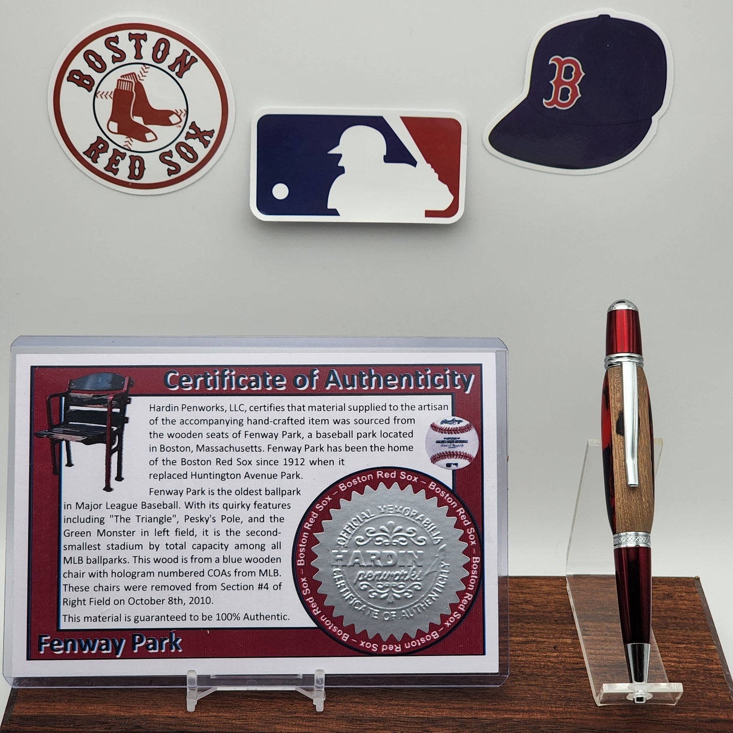 Boston Red Sox Pen | Fenway Park Hybrid Resin-Wood Souvenir | Fenway Park | Baseball | Collectible | MLB | Handcrafted | Red Sox Fan Gift