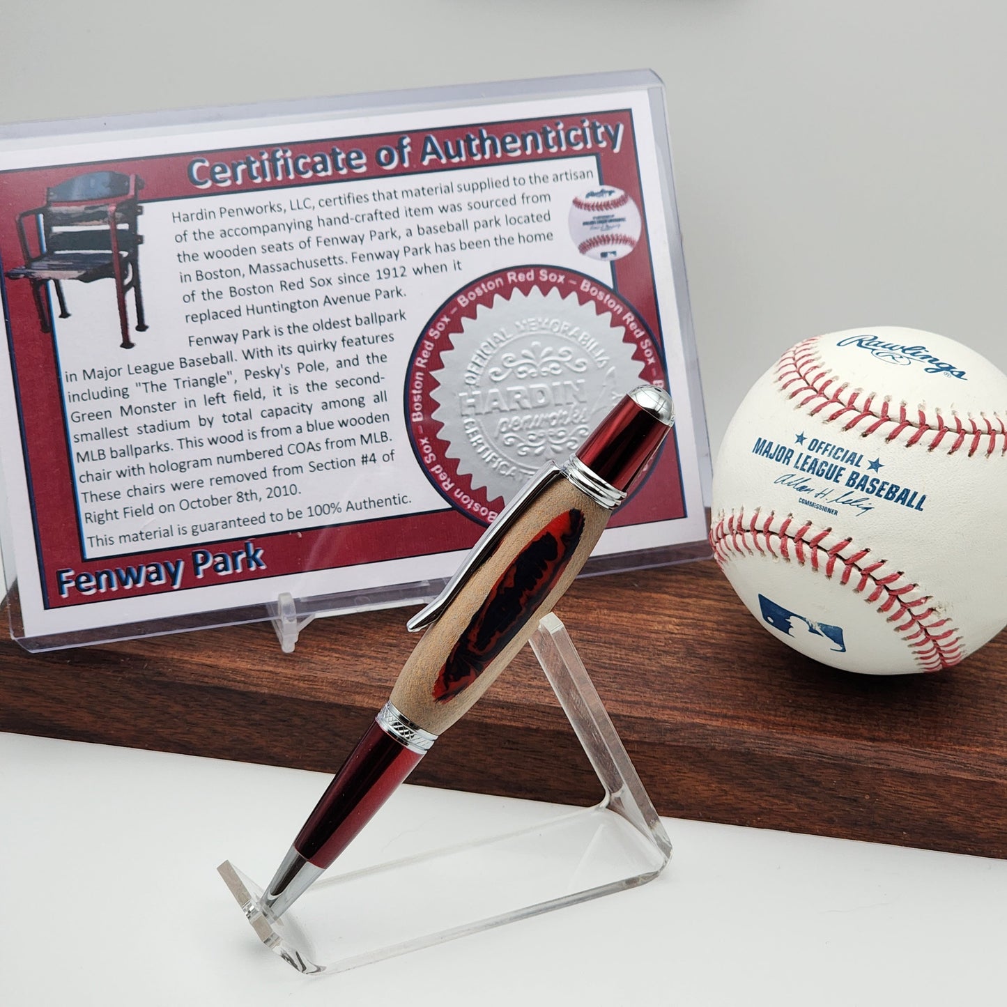 Boston Red Sox Pen | Fenway Park Hybrid Resin-Wood Souvenir | Fenway Park | Baseball | Collectible | MLB | Handcrafted | Red Sox Fan Gift