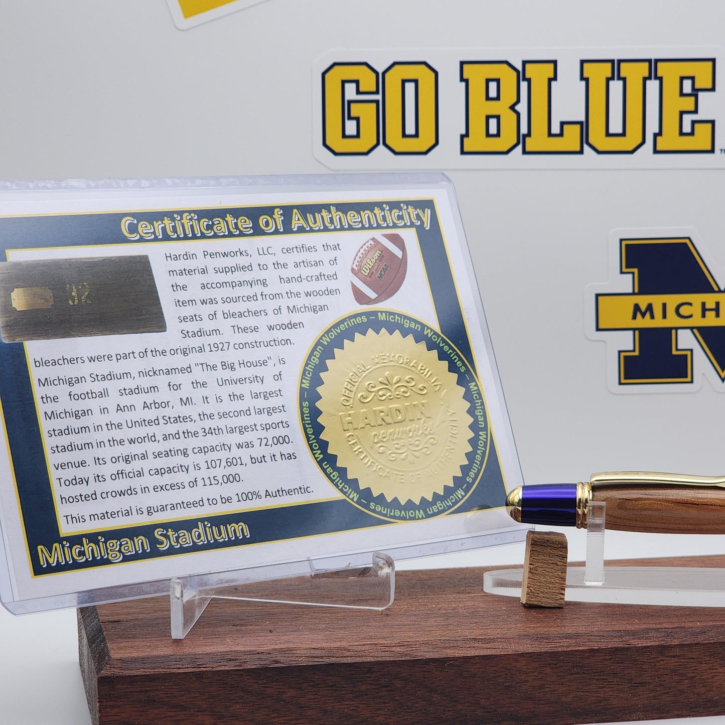 University of Michigan Pen | Michigan Stadium Souvenir Pen | College Football | Collectible | NCAA | Handcrafted Pen | Wolverines Fan Gift