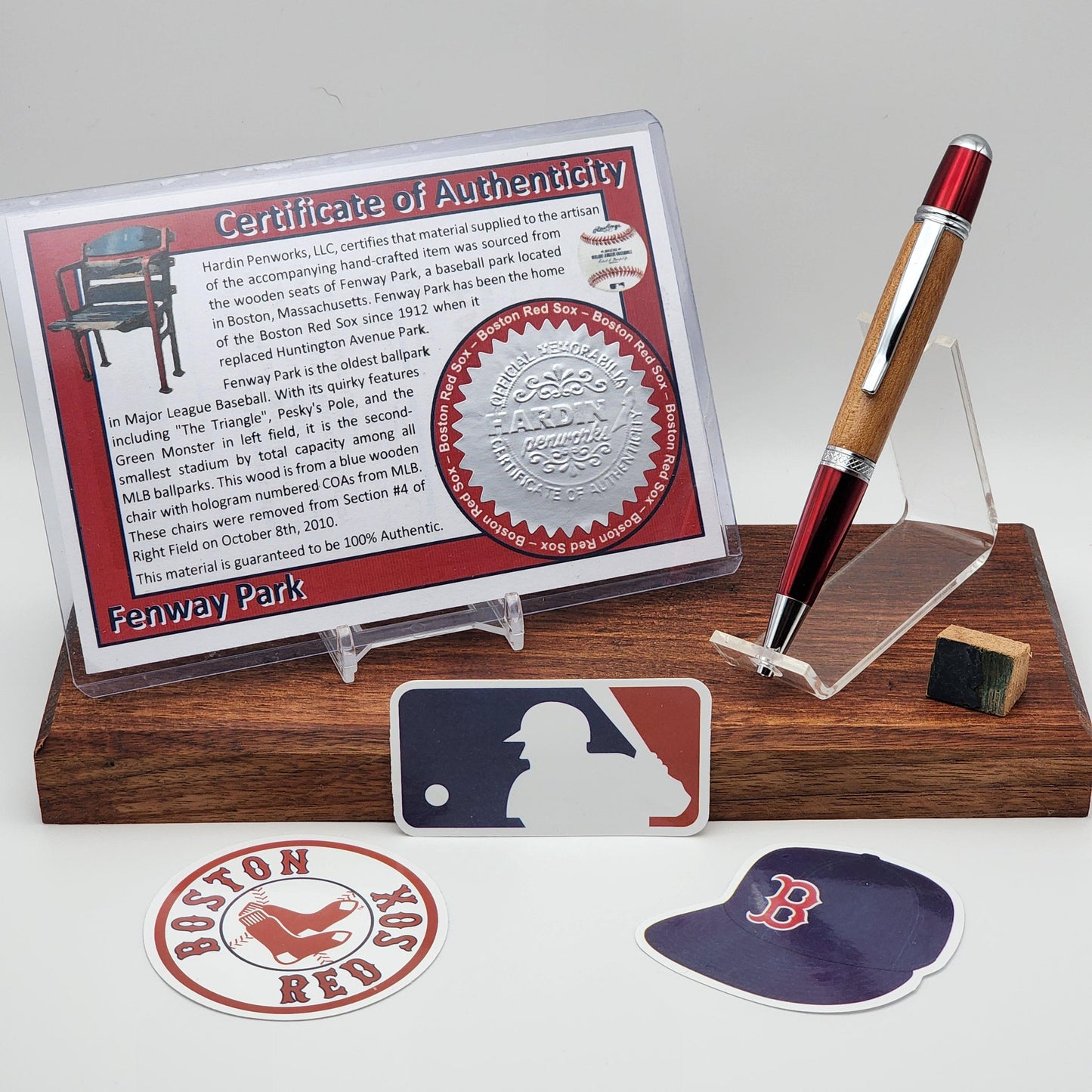 Boston Red Sox Pen | Fenway Park Wooden Seat Souvenir Pen | Fenway Park | Baseball | Collectible | MLB | Handcrafted | Red Sox Fan Gift