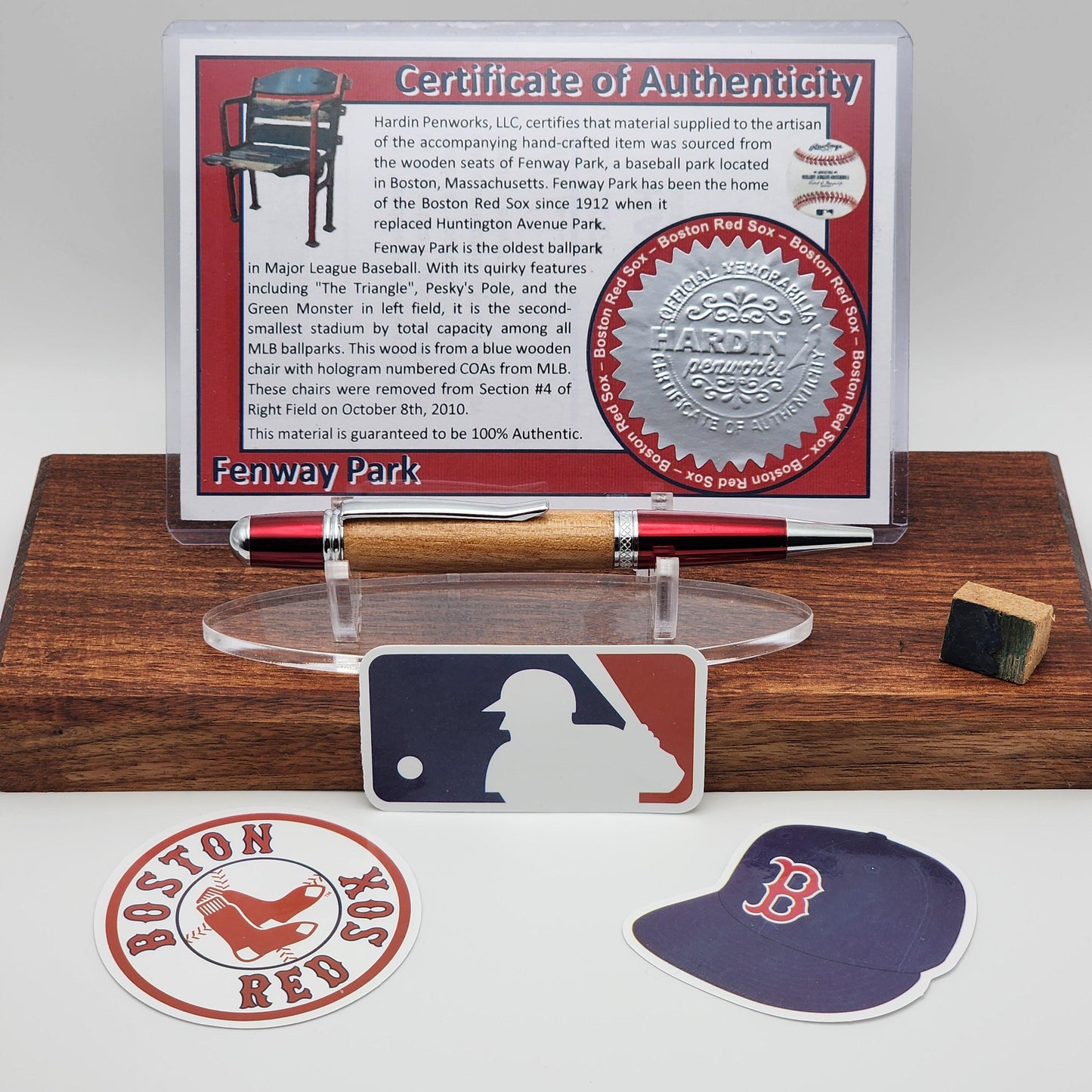 Boston Red Sox Pen | Fenway Park Wooden Seat Souvenir Pen | Fenway Park | Baseball | Collectible | MLB | Handcrafted | Red Sox Fan Gift