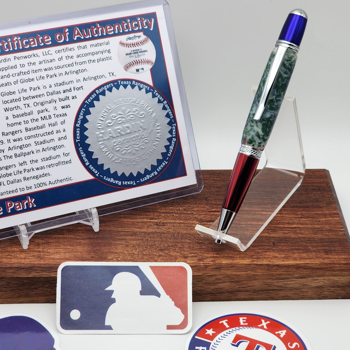Texas Rangers Pen | Globe Life Park Seat Pen | Baseball | Collectible | MLB | Handcrafted | Rangers Fan Gift
