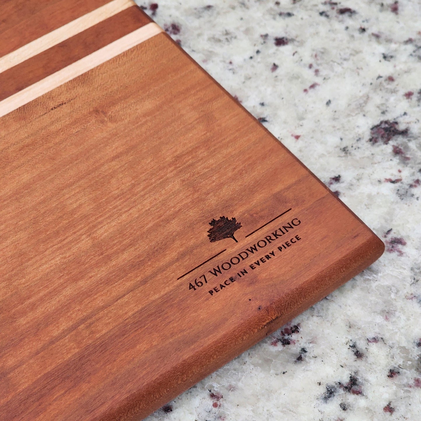 Cherry Cutting Board • Maple Accent • Handmade Hardwood • Kitchen Gift • Chef Board • Rustic Utility • 467 Woodworking