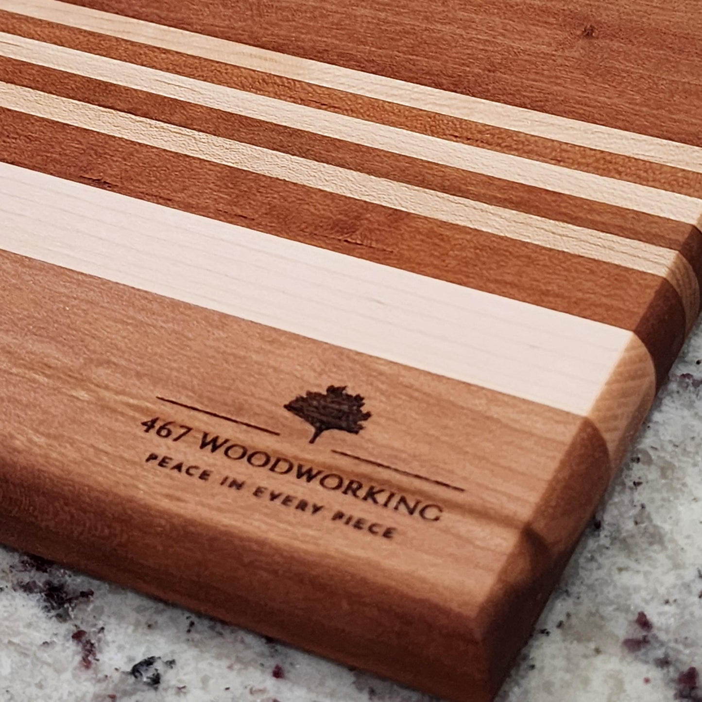 Cherry Cutting Board • Maple Accent • Handmade Hardwood • 14x8.5 Inches • Kitchen Gift • Chef Board • Rustic Utility