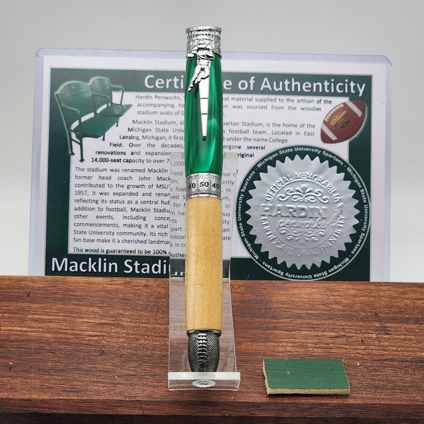 Michigan State University | Macklin Stadium Souvenir Football Kit Pen | Stadium Seat Pen | Collectible | NCAA | Spartans Fan Gift