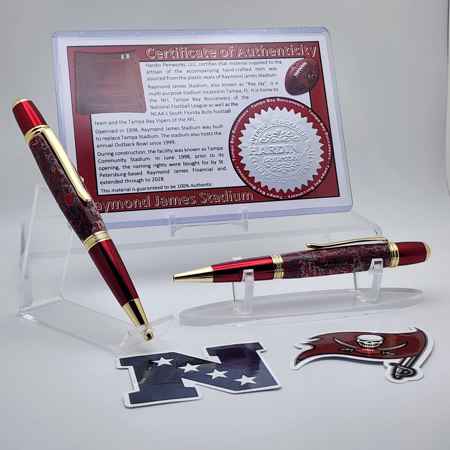 Raymond James Stadium Pen · Tampa Bay Buccaneers Gift · Stadium Seat Pen · NFL · Handcrafted · Collectible · Football Fan · NFC South