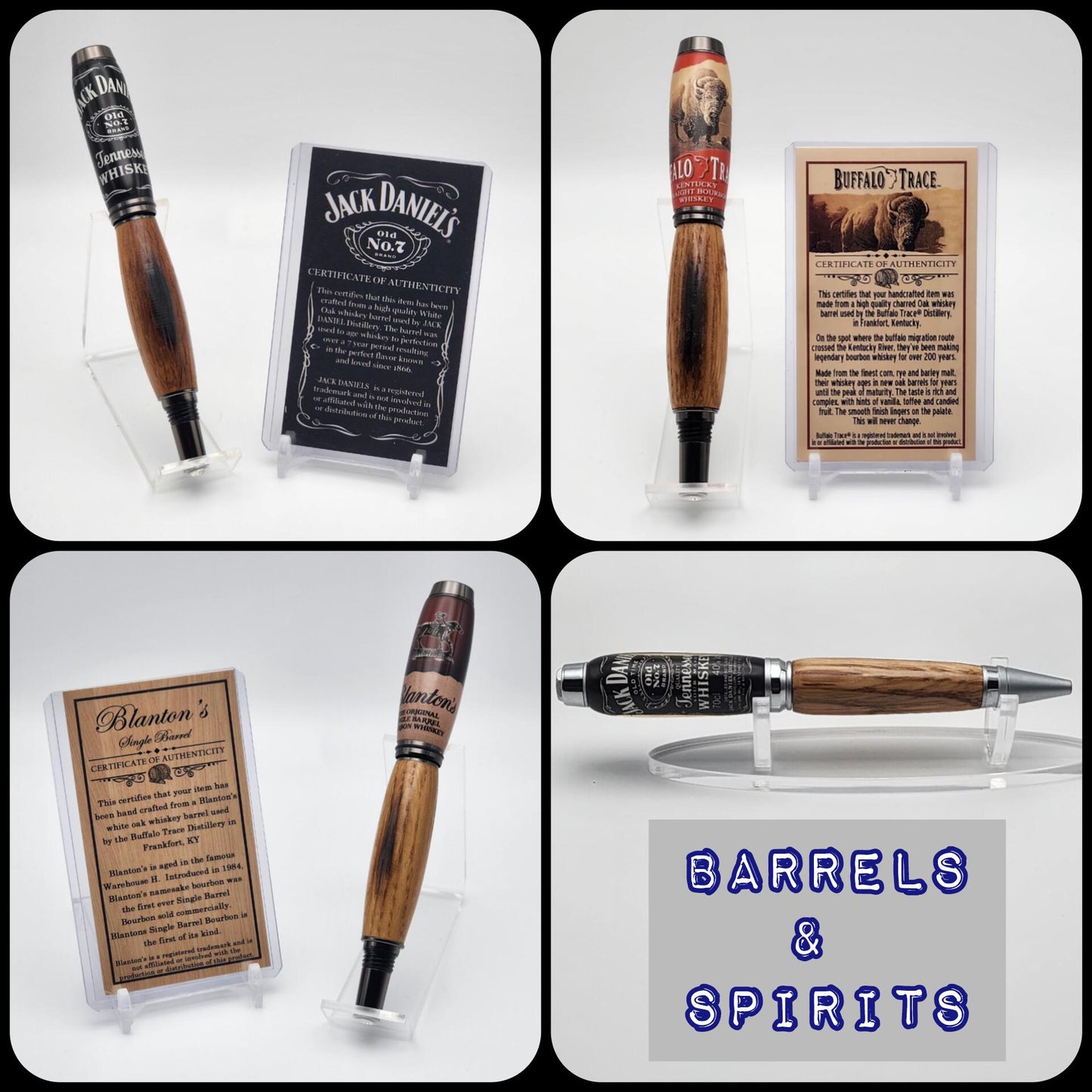 Bourbon & Whiskey Barrel Rollerball Pen | Jack Daniel's | Buffalo Trace | Blanton's | Authentic Oak Barrel Stave Pen | Handmade Pen