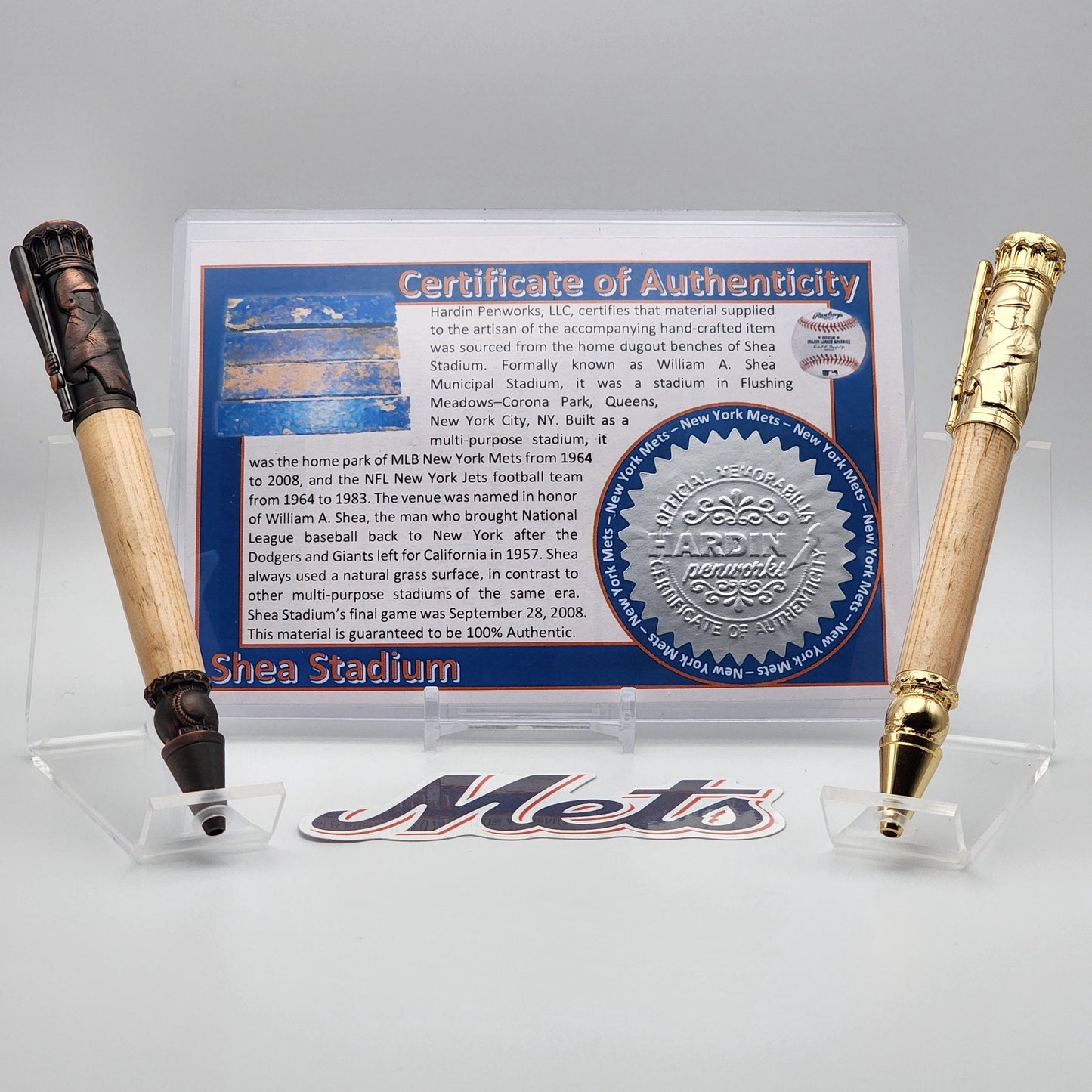 New York Mets Pen – Made from Shea Stadium Seating · Baseball Kit Bolt-Action Pen · MLB Collectible · Mets Fan Gift