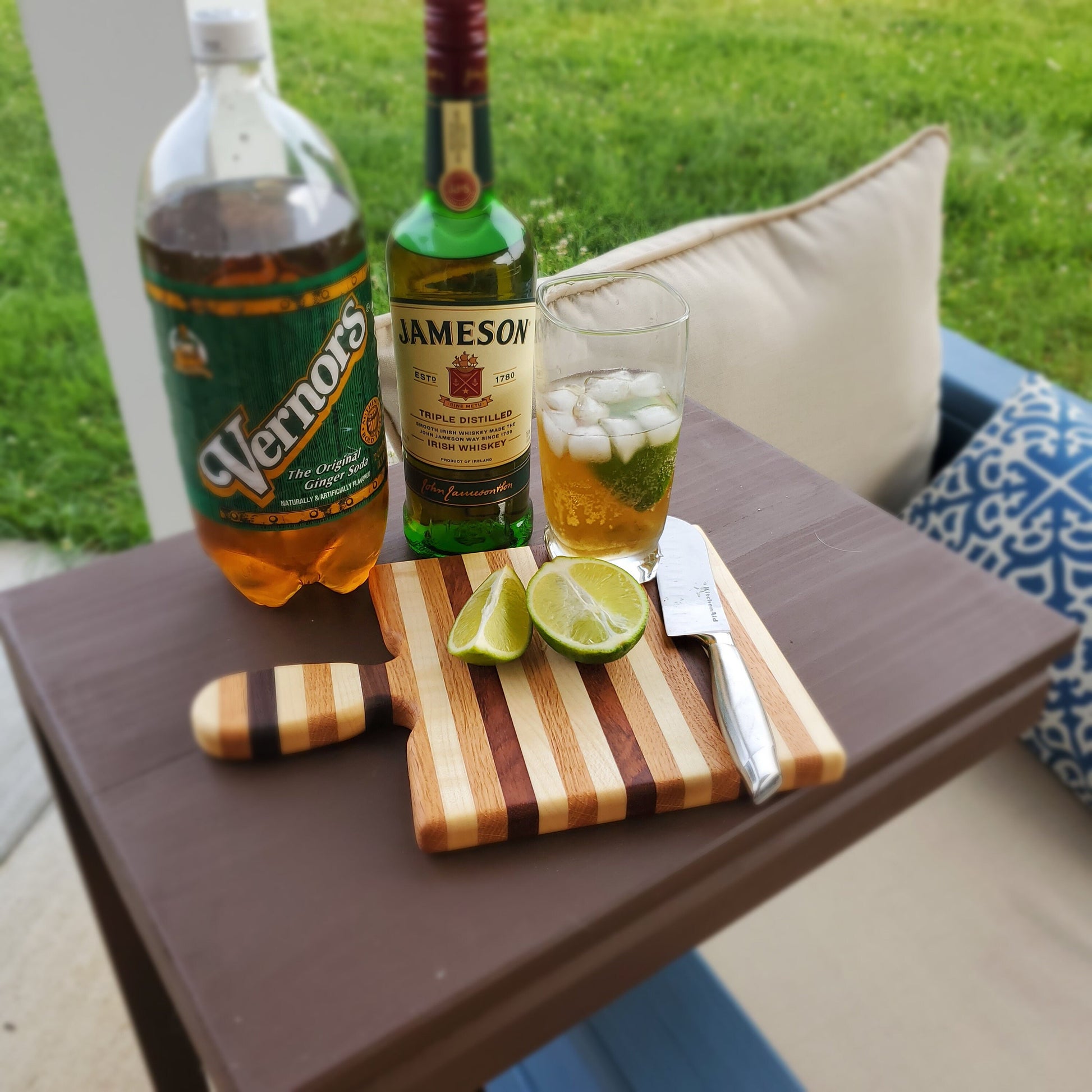 The "Neapolitan" Bar Board | Handmade Cutting Board | Hardwood Cutting Board | Handled Cutting Board | Walnut | Oak | Maple | Jatoba