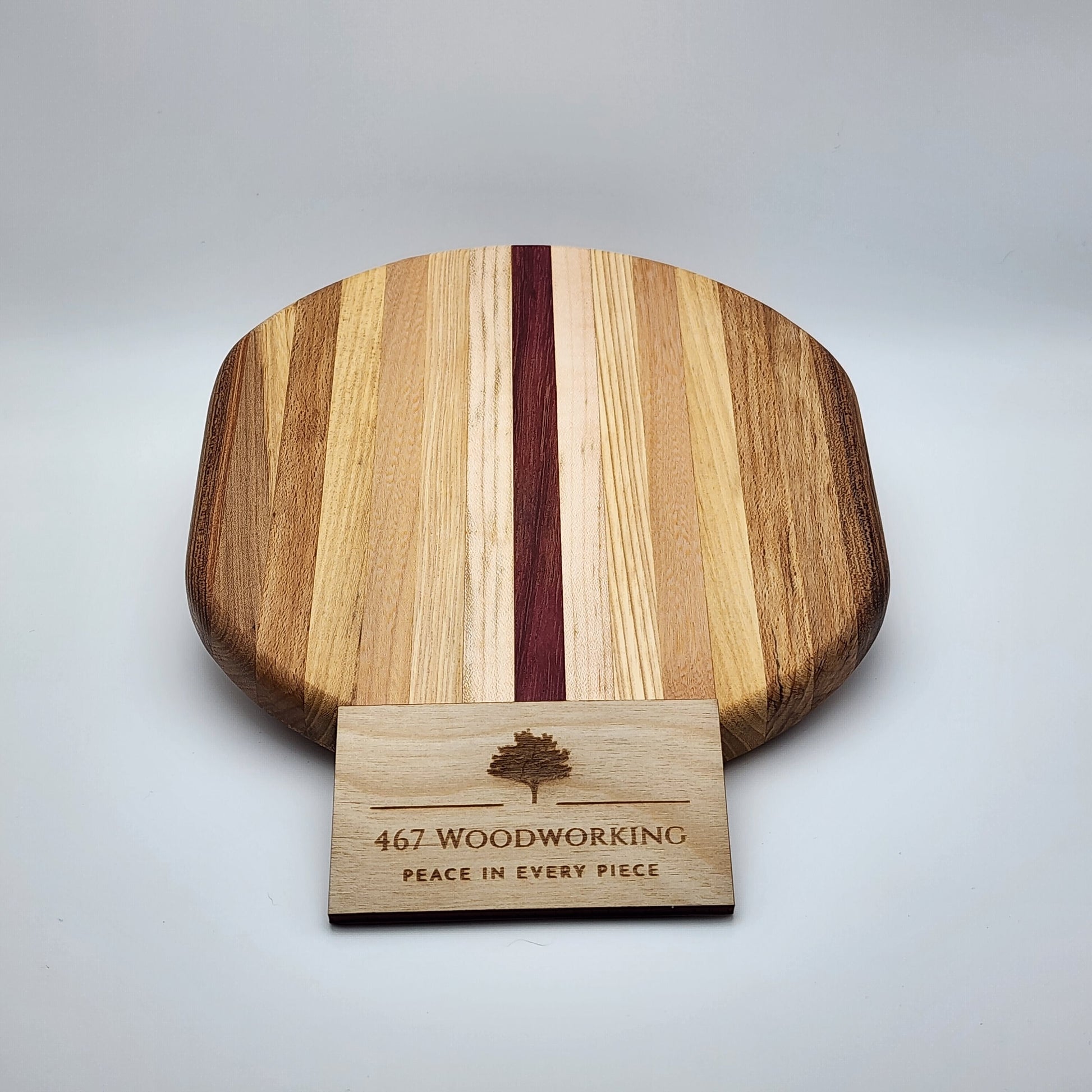 8" Round "Jupiter" Cutting Board - Hardwood - Domestic Hardwood - Exotic Hardwood - Cookware - Board - Handmade - Wood - Wooden - Multicolor