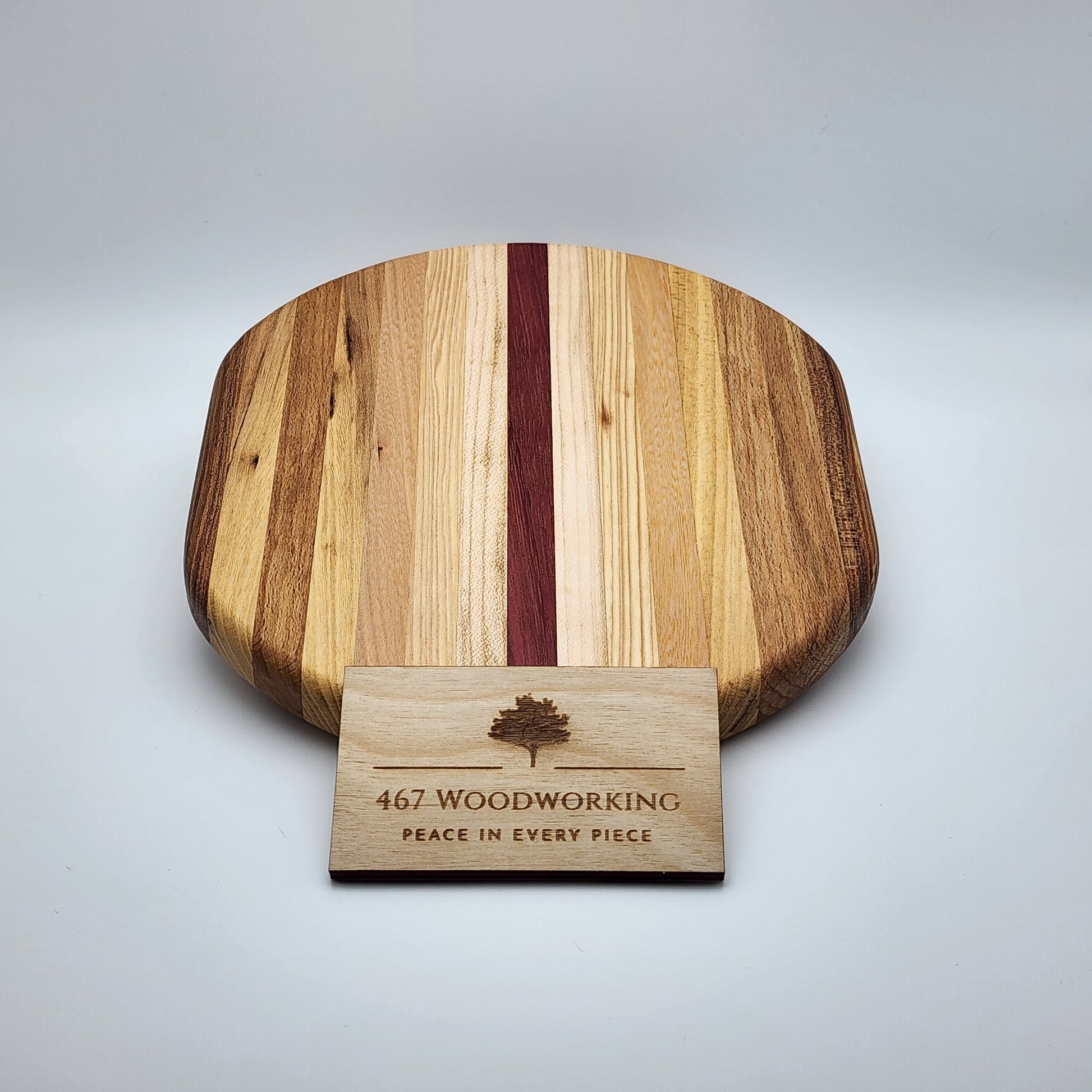 8" Round "Jupiter" Cutting Board - Hardwood - Domestic Hardwood - Exotic Hardwood - Cookware - Board - Handmade - Wood - Wooden - Multicolor