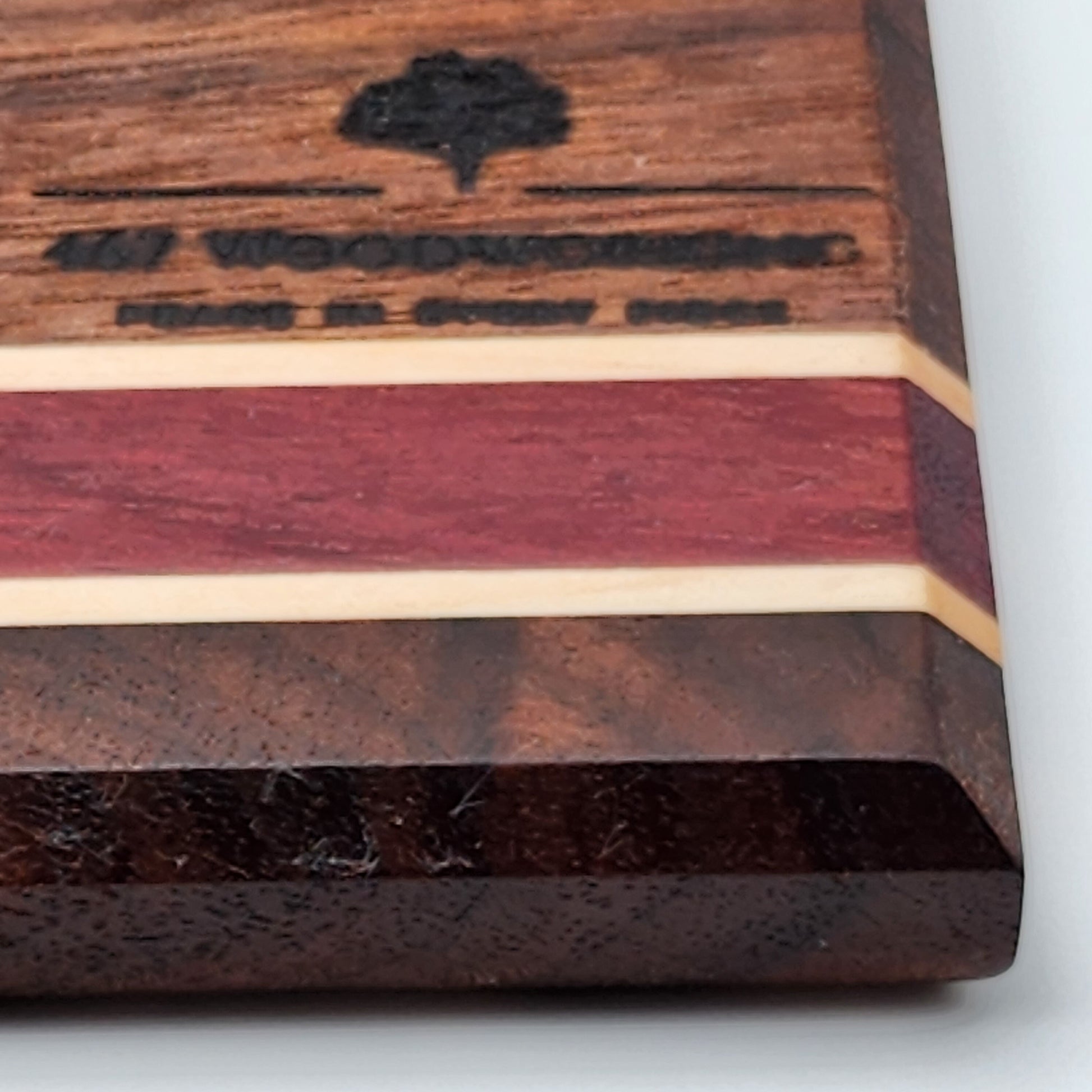 12" x 8" Walnut Cutting Board #2 | Handmade | Hardwood | Walnut | Maple | Purpleheart