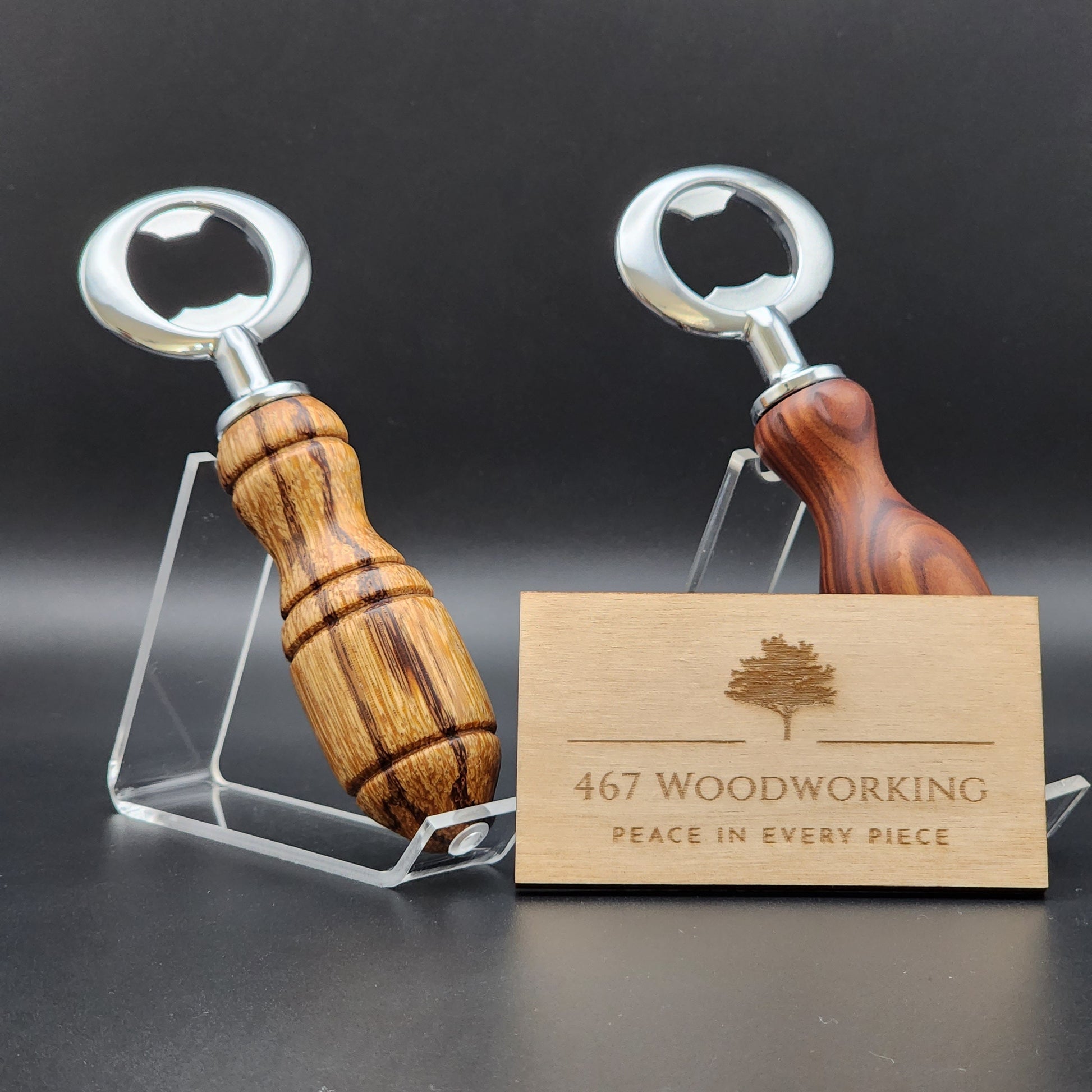 Chrome Bottle Opener - Marblewood