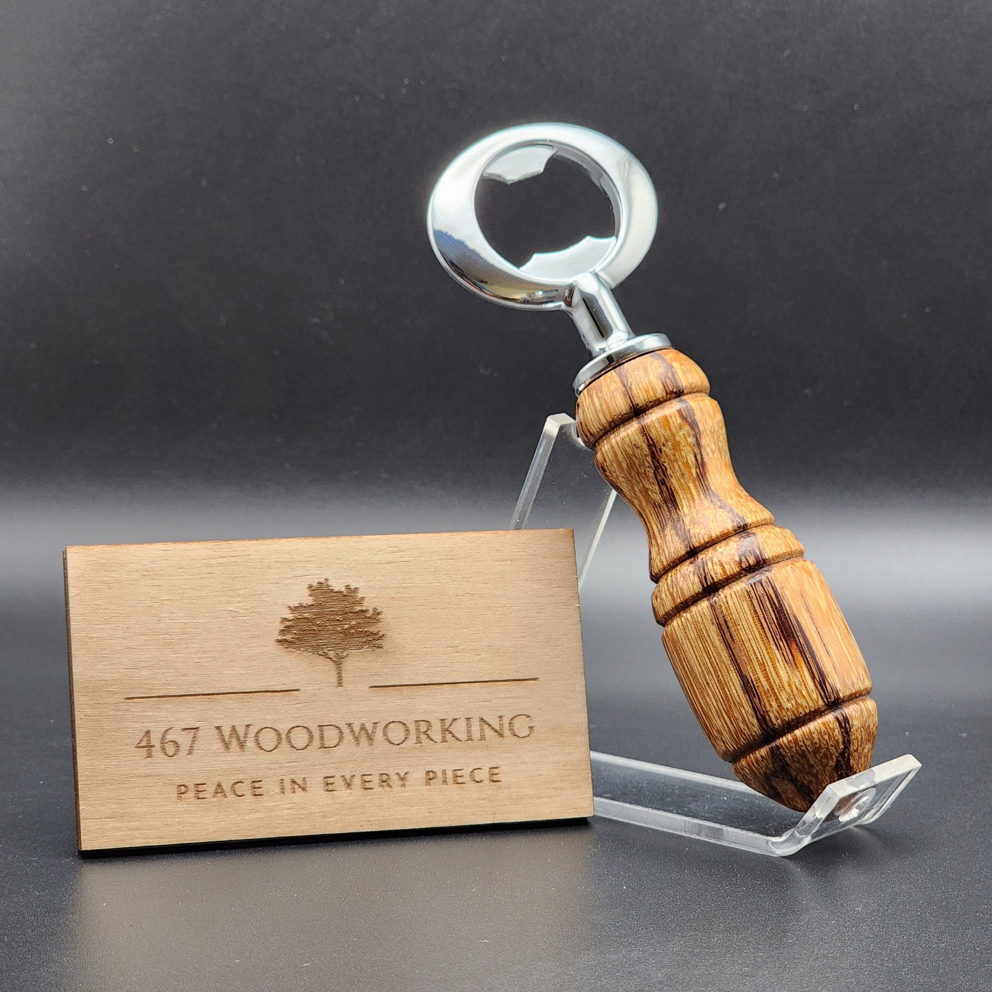 Chrome Bottle Opener - Marblewood