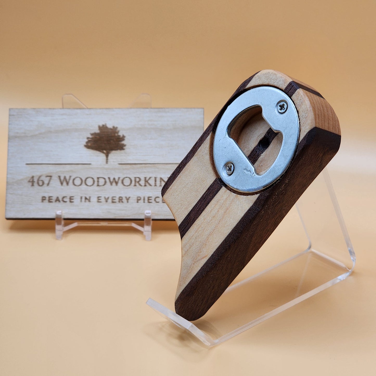 Upcycled Hardwood Bottle Opener | Maple & Walnut Bottle Opener | Gift for Dad | Housewarming | Barware | Groomsman Gift | Handcrafted