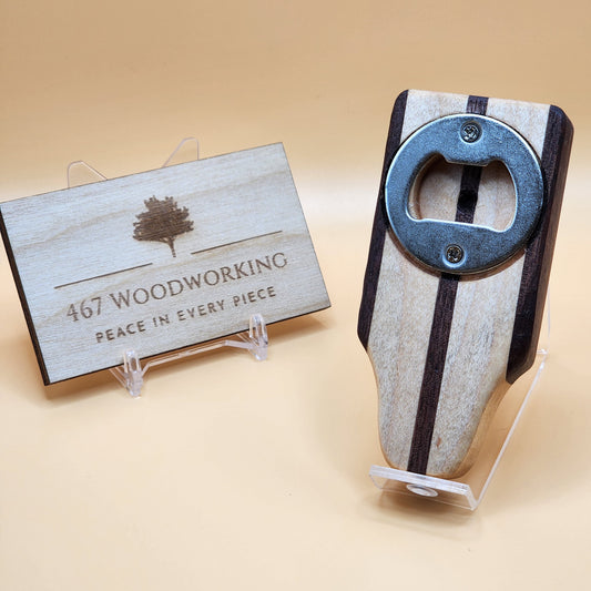 Upcycled Hardwood Bottle Opener | Maple & Walnut Bottle Opener | Gift for Dad | Housewarming | Barware | Groomsman Gift | Handcrafted