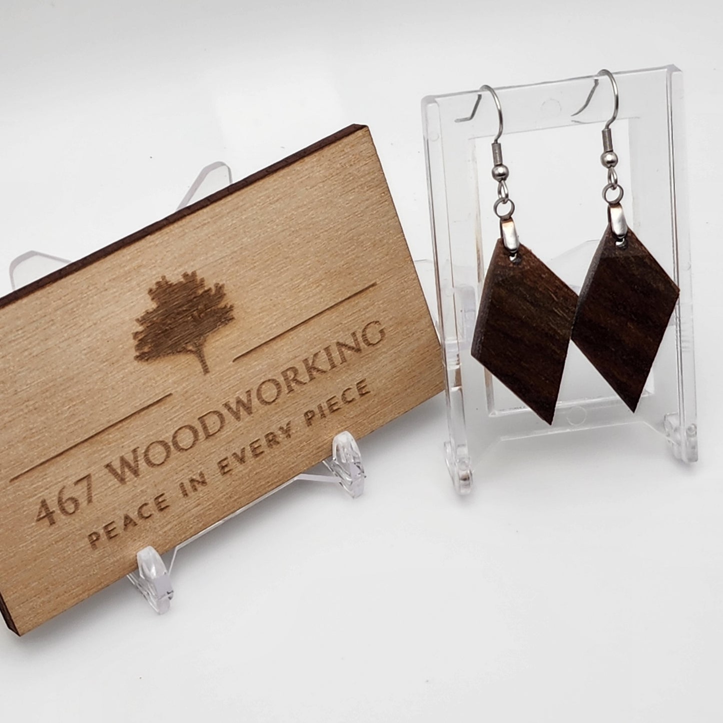 Walnut Earrings | Wood Earrings | Artisan Jewelry | Handmade Jewelry | Dangle Earrings | Upcycled Jewelry