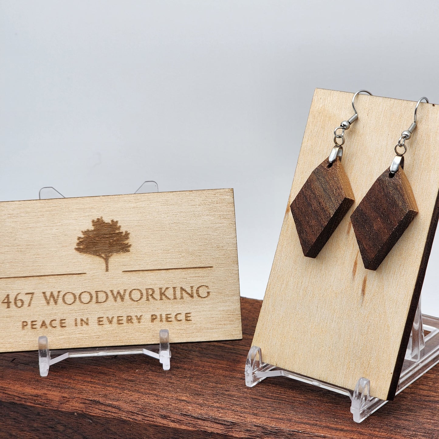 Walnut Earrings | Wood Earrings | Artisan Jewelry | Handmade Jewelry | Dangle Earrings | Upcycled Jewelry