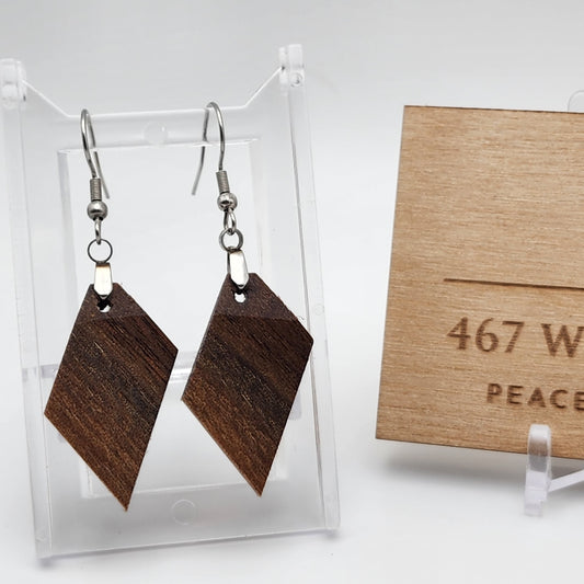 Walnut Earrings | Wood Earrings | Artisan Jewelry | Handmade Jewelry | Dangle Earrings | Upcycled Jewelry