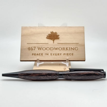 Slimline Wenge & Black Enamel Pen | Artisan Pen | Handmade Pen | Exotic Hardwood Pen