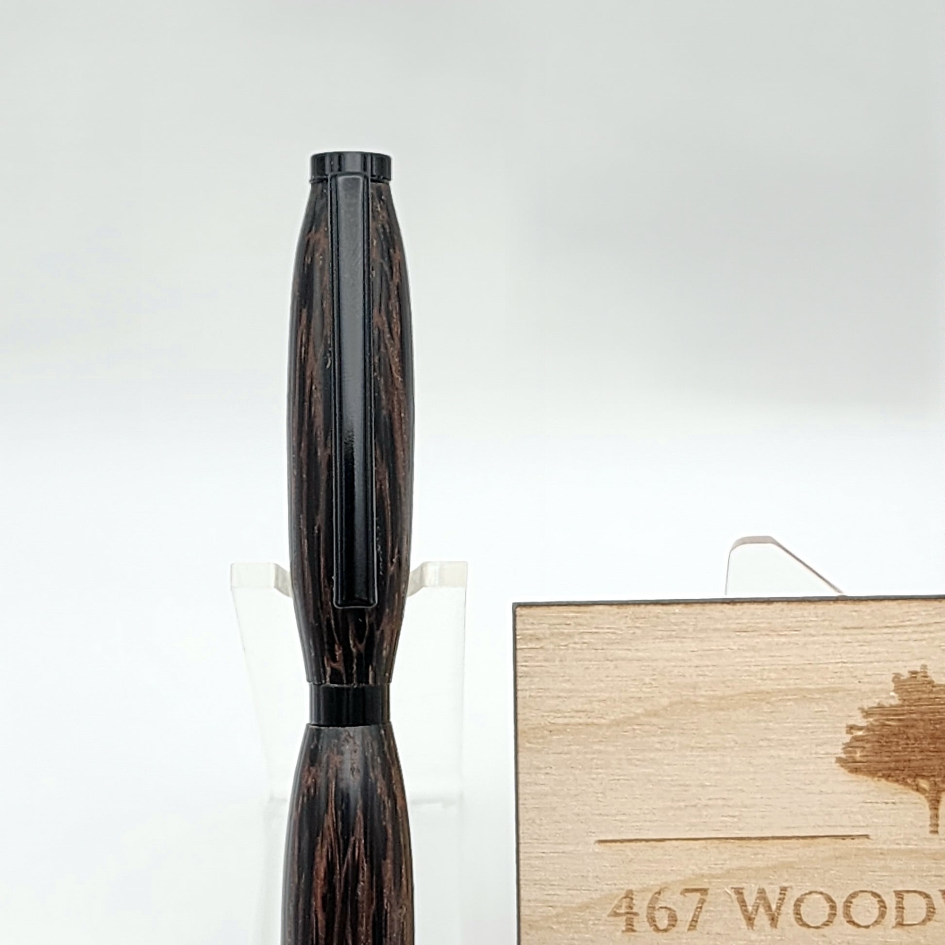 Slimline Wenge & Black Enamel Pen | Artisan Pen | Handmade Pen | Exotic Hardwood Pen