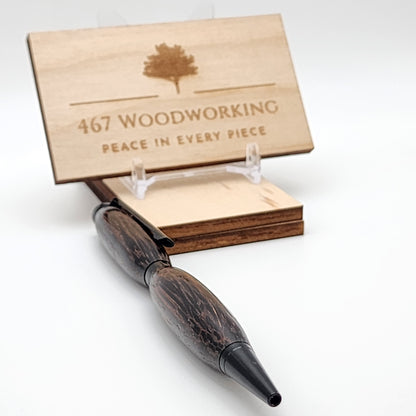 Slimline Wenge & Black Enamel Pen | Artisan Pen | Handmade Pen | Exotic Hardwood Pen