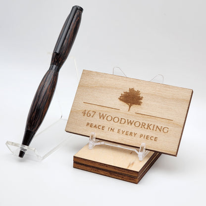 Slimline Wenge & Black Enamel Pen | Artisan Pen | Handmade Pen | Exotic Hardwood Pen