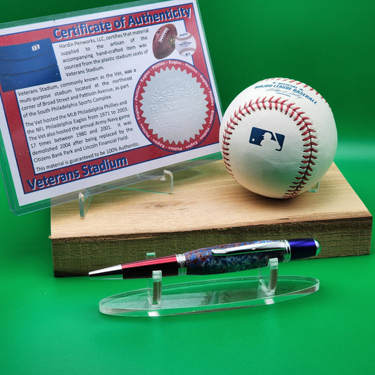 Philadelphia Phillies Pen | Veterans Stadium Souvenir Pen | Veterans Stadium Seat Pen | Baseball | MLB | Handcrafted Pen | Phillies Fan Gift