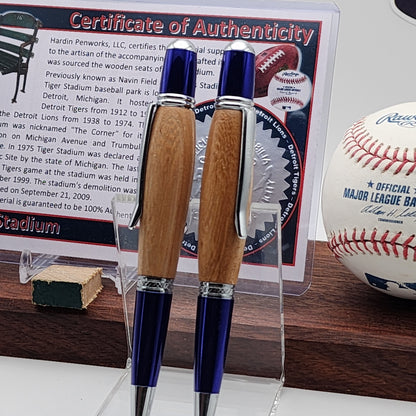 Detroit Tigers Pen · Made from Tiger Stadium Seating · Handcrafted MLB Collectible · Baseball Gift for Tigers Fans
