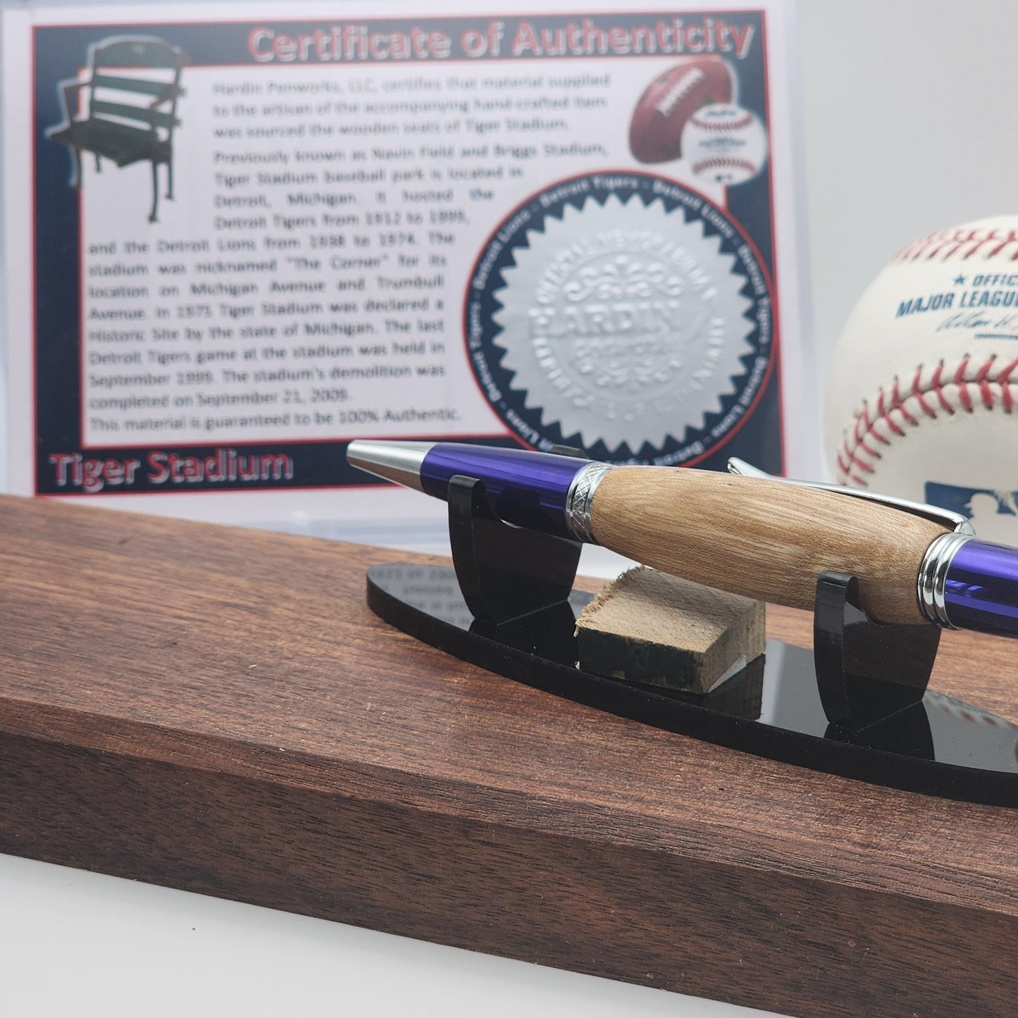 Detroit Tigers Pen | Tiger Stadium Souvenir Seat Pen | Baseball | Collectible | MLB | Handcrafted Pen | Tigers Fan Gift