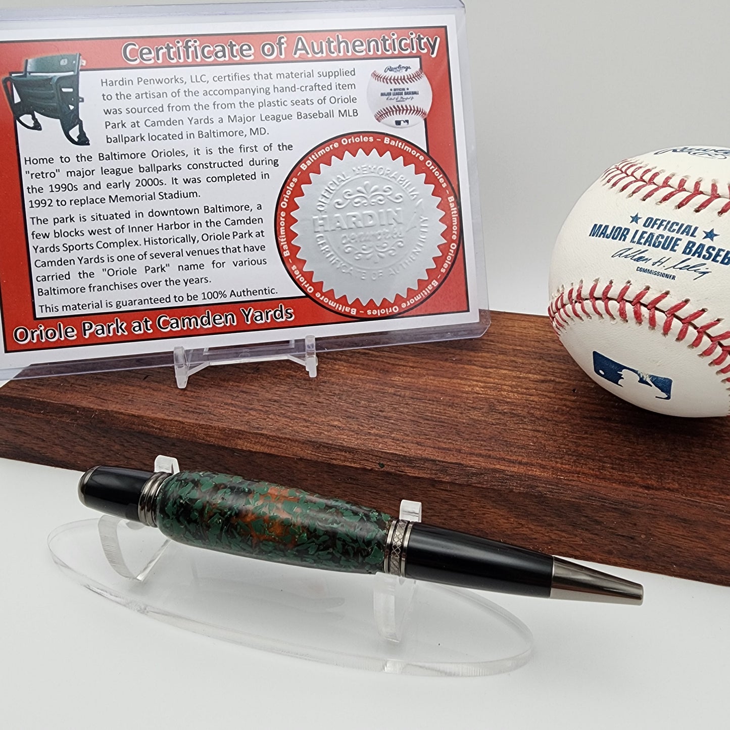 Baltimore Orioles Pen | Oriole Park at Camden Yards Souvenir Seat Pen | Baseball | Collectible | MLB | Handcrafted Pen | Orioles Fan Gift