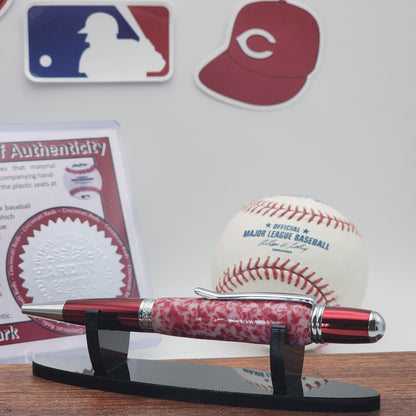 Cincinnati Reds Pen – Made from Great American Ball Park Seating · Baseball Kit Twist Pen · MLB Collectible · Reds Fan Gift