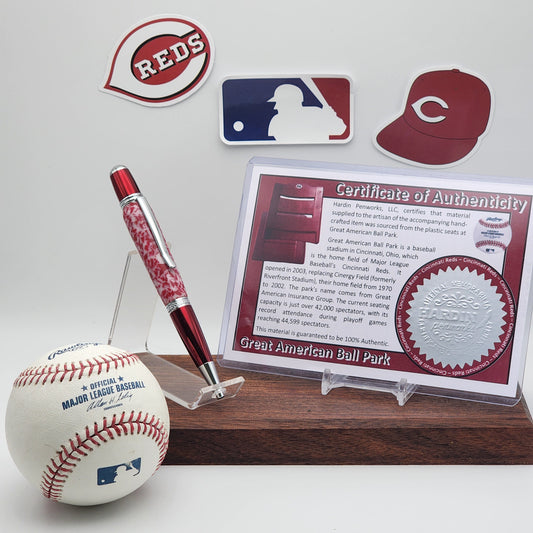 Cincinnati Reds Pen | Great American Ball Park Souvenir Seat Pen | Baseball | Collectible | MLB | Handcrafted Pen | Reds Fan Gift