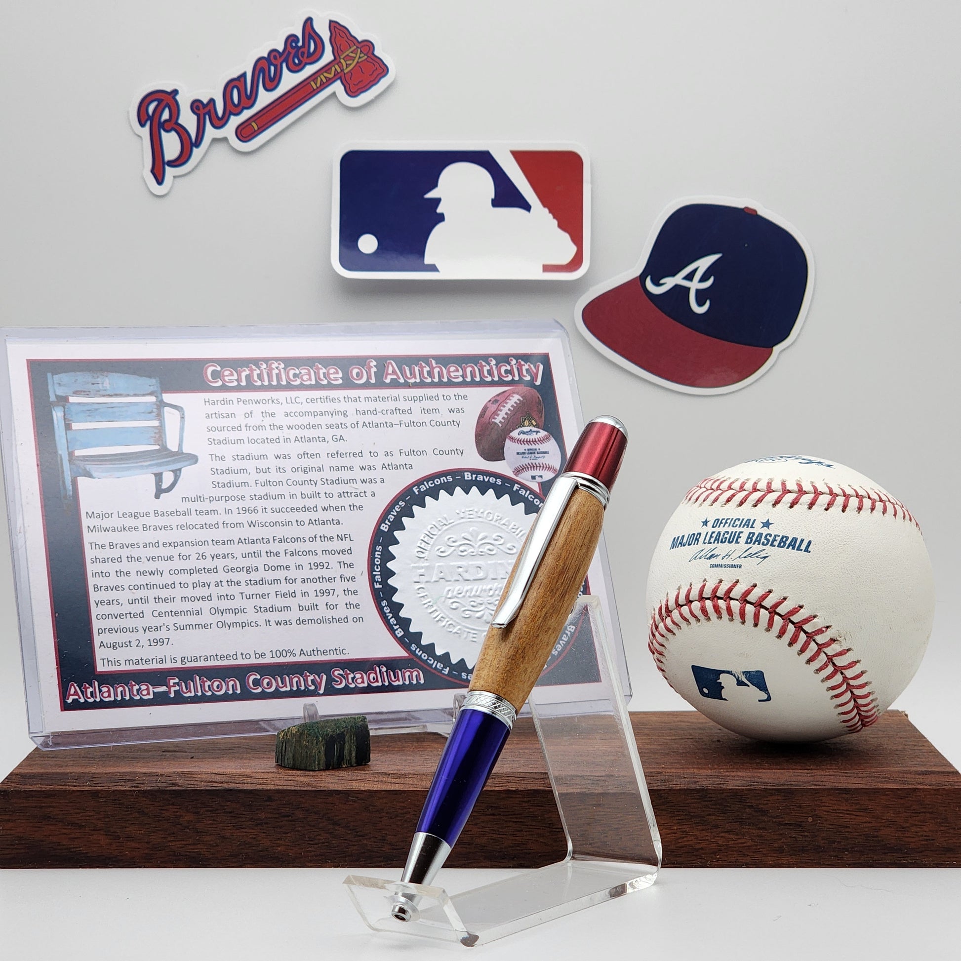 Atlanta Braves Pen (AFC) | Atlanta-Fulton County Stadium Souvenir Pen | Baseball | Collectible | MLB | Handcrafted Pen | Braves Fan Gift