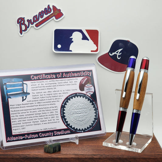 Atlanta Braves Pen (AFC) | Atlanta-Fulton County Stadium Souvenir Pen | Baseball | Collectible | MLB | Handcrafted Pen | Braves Fan Gift