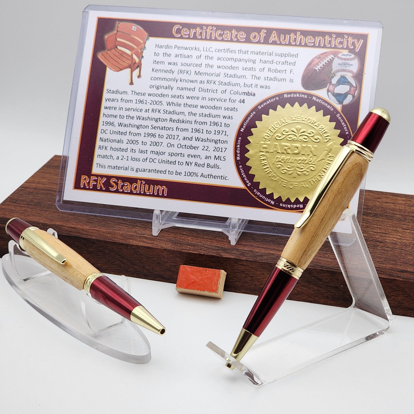 Senators-DC United-Nationals Fan Pen | RFK Stadium Souvenir Pen | Baseball-Soccer-Football | Collectible | Relic | Handcrafted Pen