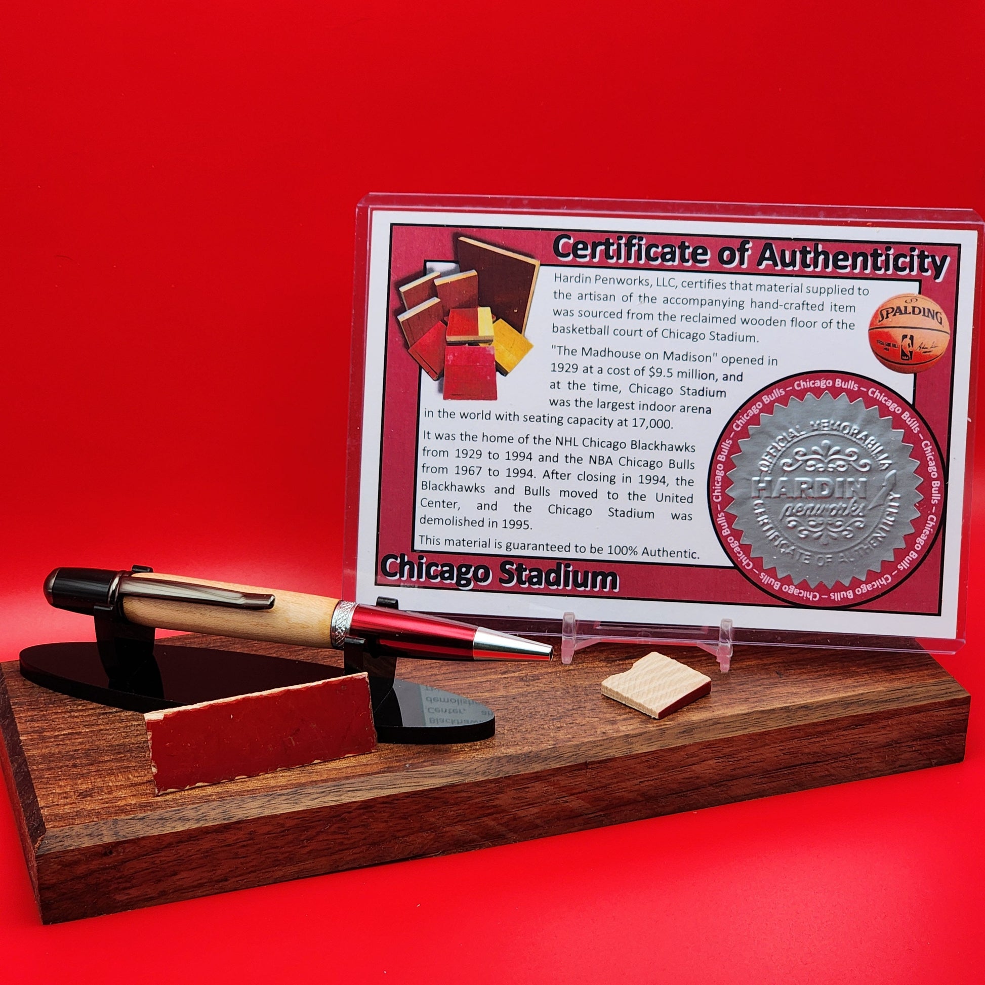 Chicago Bulls | Chicago Stadium Basketball Court Floor Pen | Basketball | Collectible | NBA | Handcrafted | Michael Jordan | Bulls Fan Gift