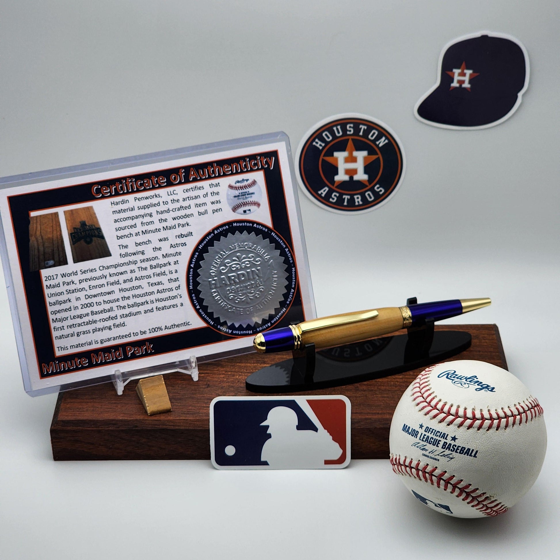 Houston Astros Pen | Minute Maid Park Souvenir Bullpen Bench Pen | Baseball | Collectible | MLB | Handcrafted Pen | Astros Fan Gift