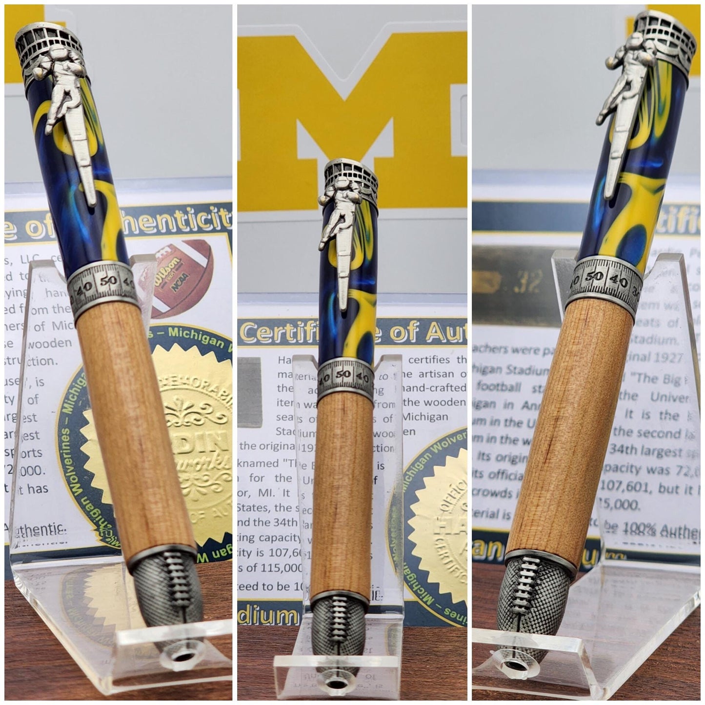 University of Michigan Pen | Michigan Stadium Souvenir Football Kit Pen | NCAA Football | Collectible | Handcrafted | Wolverines Fan Gift