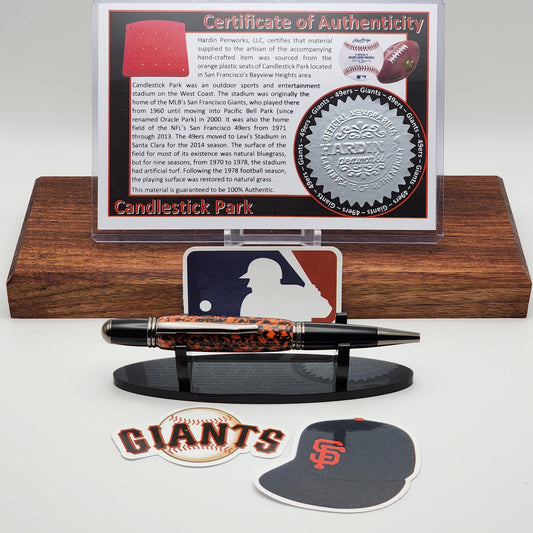 San Francisco Giants Pen | Candlestick Park Seat Pen | Baseball | Collectible | MLB | Handcrafted | Giants Fan Gift