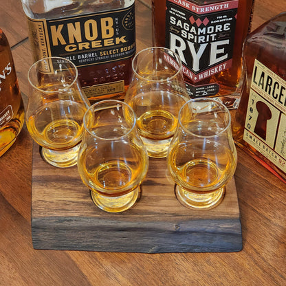 Whiskey Flight - Live Edge Walnut - Hardwood - Home Entertainment - Bourbon Flight - Handmade - Wood - Decorative - Bar Accessory