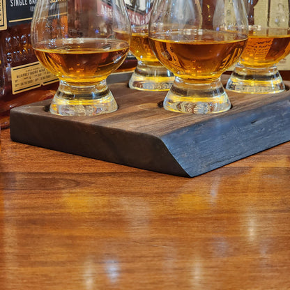 Whiskey Flight - Live Edge Walnut - Hardwood - Home Entertainment - Bourbon Flight - Handmade - Wood - Decorative - Bar Accessory