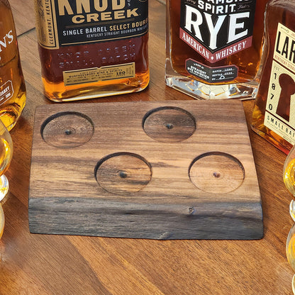 Whiskey Flight - Live Edge Walnut - Hardwood - Home Entertainment - Bourbon Flight - Handmade - Wood - Decorative - Bar Accessory
