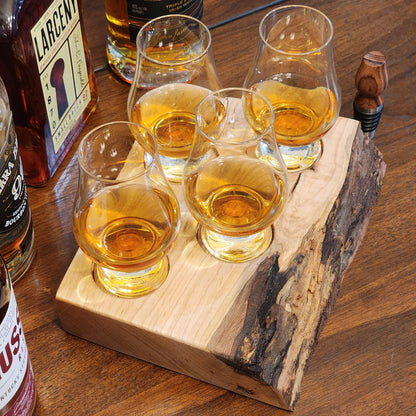 Whiskey Flight - Live Edge Maple - Hardwood - Home Entertainment - Bourbon Flight - Handmade - Wood - Decorative - Bar Accessory