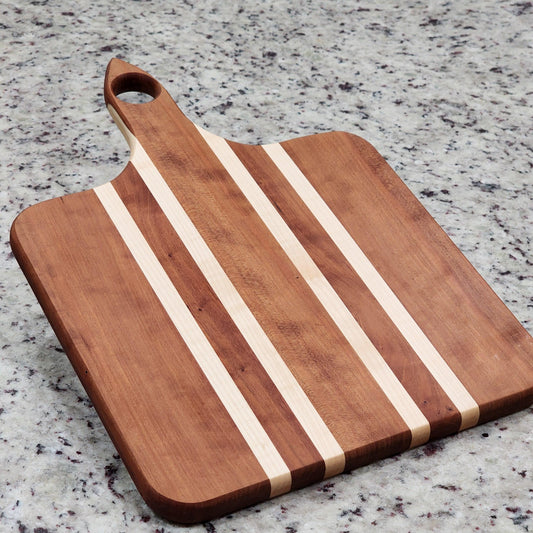 18" x 12.5" Cherry Handled Cutting Board | Handmade | Hardwood | Cherry | Maple | Kitchen Decor | Kitchen | Home Cooking