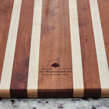 Cherry Cutting Board · Full Square Foot Surface · Maple Accents · Handmade in Tennessee · Chef Gift · Heirloom Kitchen Art
